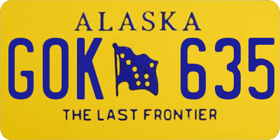 AK license plate GOK635