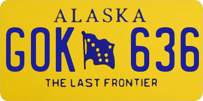 AK license plate GOK636