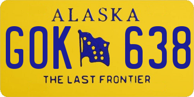 AK license plate GOK638