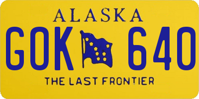 AK license plate GOK640