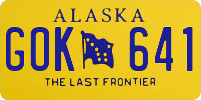 AK license plate GOK641