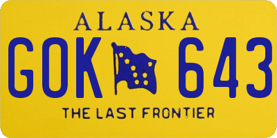 AK license plate GOK643