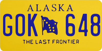 AK license plate GOK648