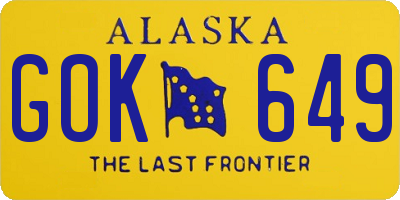 AK license plate GOK649