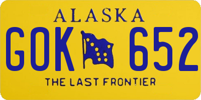 AK license plate GOK652