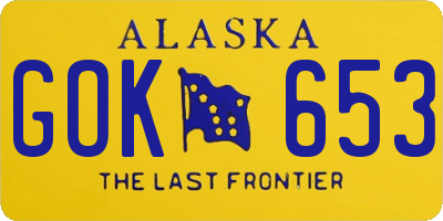 AK license plate GOK653