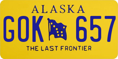 AK license plate GOK657