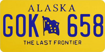 AK license plate GOK658