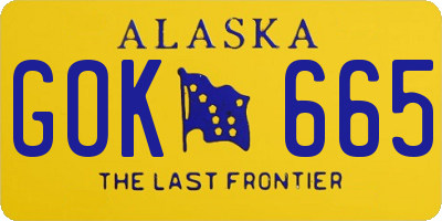 AK license plate GOK665