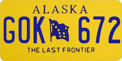 AK license plate GOK672