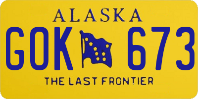 AK license plate GOK673