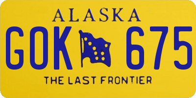 AK license plate GOK675