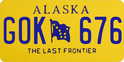 AK license plate GOK676
