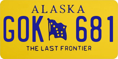 AK license plate GOK681