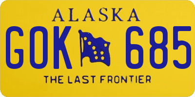 AK license plate GOK685