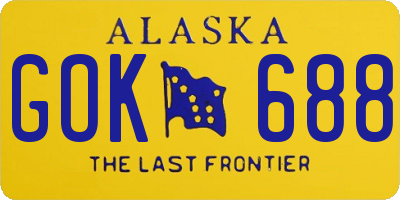 AK license plate GOK688