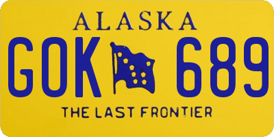 AK license plate GOK689