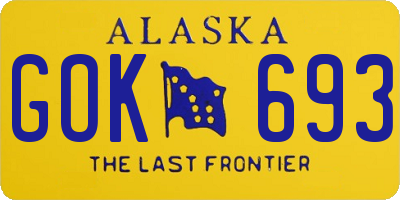 AK license plate GOK693