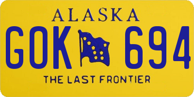 AK license plate GOK694