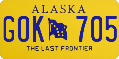 AK license plate GOK705
