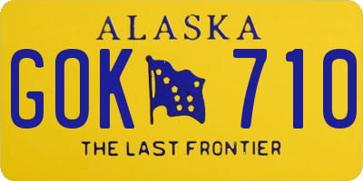 AK license plate GOK710