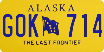 AK license plate GOK714