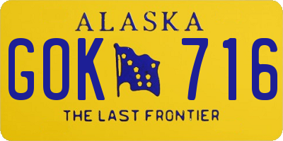 AK license plate GOK716