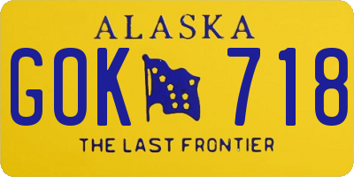 AK license plate GOK718