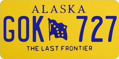 AK license plate GOK727