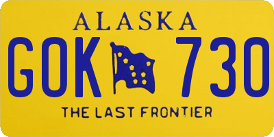 AK license plate GOK730