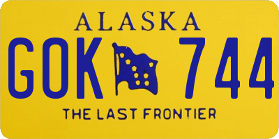 AK license plate GOK744
