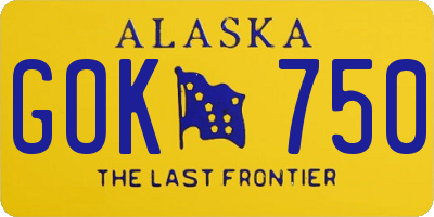 AK license plate GOK750