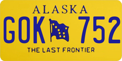 AK license plate GOK752