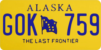 AK license plate GOK759