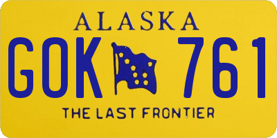AK license plate GOK761
