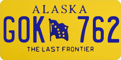 AK license plate GOK762