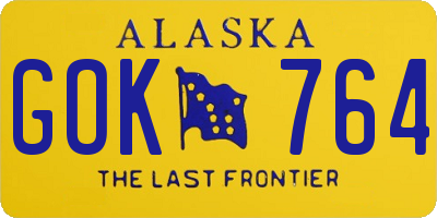 AK license plate GOK764