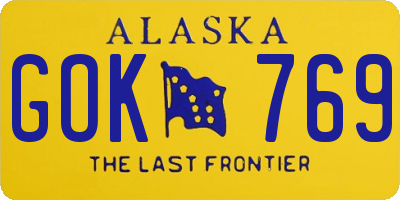 AK license plate GOK769