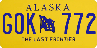 AK license plate GOK772