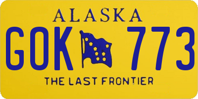 AK license plate GOK773