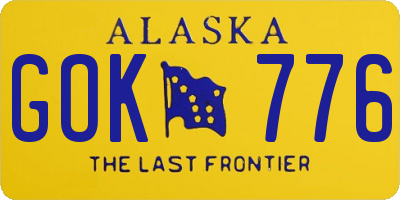 AK license plate GOK776
