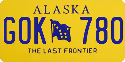 AK license plate GOK780