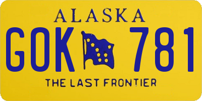 AK license plate GOK781