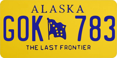 AK license plate GOK783