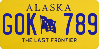 AK license plate GOK789
