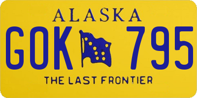 AK license plate GOK795