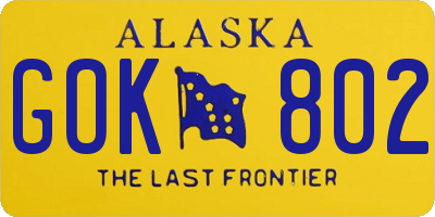 AK license plate GOK802