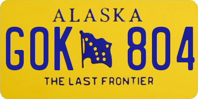 AK license plate GOK804