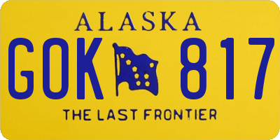 AK license plate GOK817