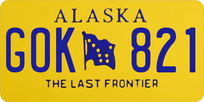 AK license plate GOK821